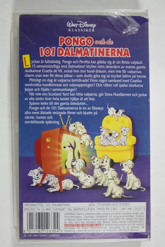 Walt Disney klassiker Pongo och de 101 dalmatinerna (1961) VHS