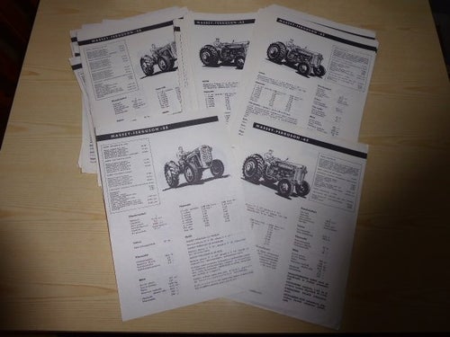 15 st. Massey-Ferguson 35 och 65 traktor broschyr 1960-talet på finska