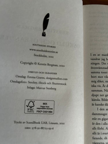 Oskuld och Oleander av Kerstin Bergman, bok, Very fine plus