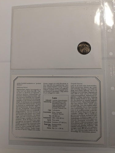Laos myntbrev avstämplat 4/11-1986?, kanske 1988