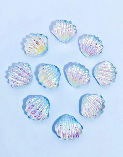 10 Nail Art Nagelkonst Dekorationer Snäckor Skimmer Sommar Manikyr Pärlemor