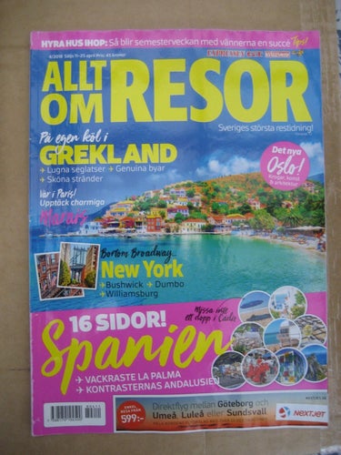 Allt om Resor Nr:4-2018 (16 sidor Spanien, På egen köl i Grekland, Marais i Pa