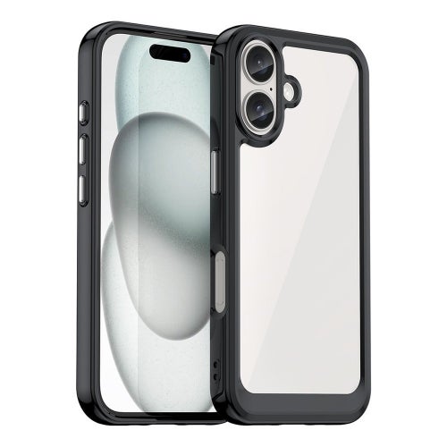 [Paket] iPhone 16 Skal + 9H Härdat Glas Skärmskydd - Transparent/Svart