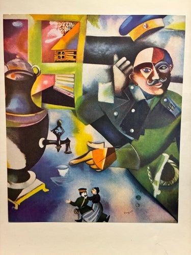 Marc Chagall! Litografiskt tryck från 1950 i fint skick! ”Soldaten dricker”