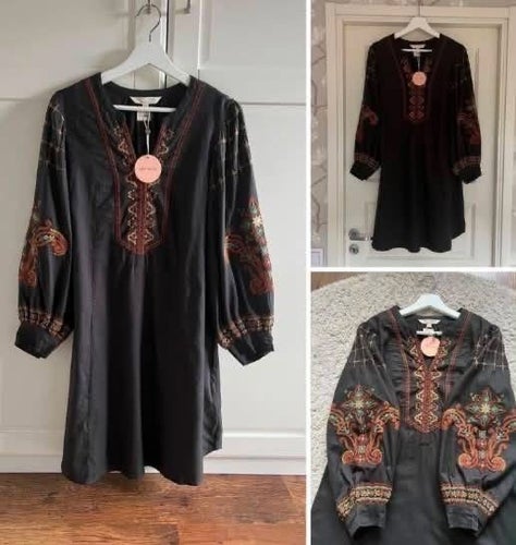 Ny Odd Molly Klänning! Ovanlig! Broderier Boho Bohem! Storlek 1 (S-M).
