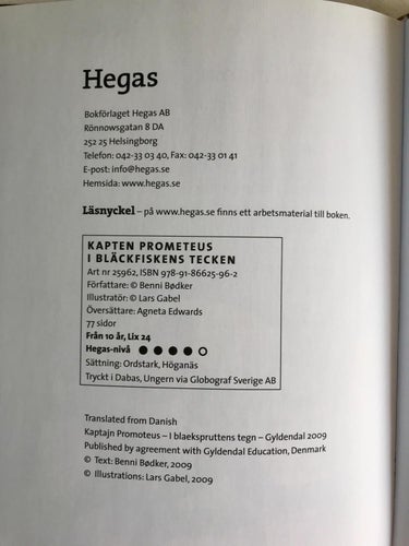 Kapten Prometeus I BLÄCKFISKENS TECKEN Benni Bødker 2009