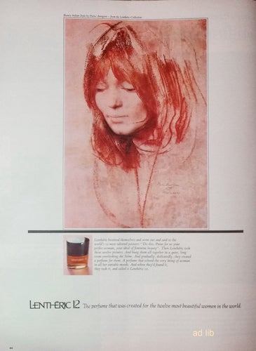 LENTHERIC 12 PERFUME, REKLAM VINTAGE TIDNINGSANNONS 1968