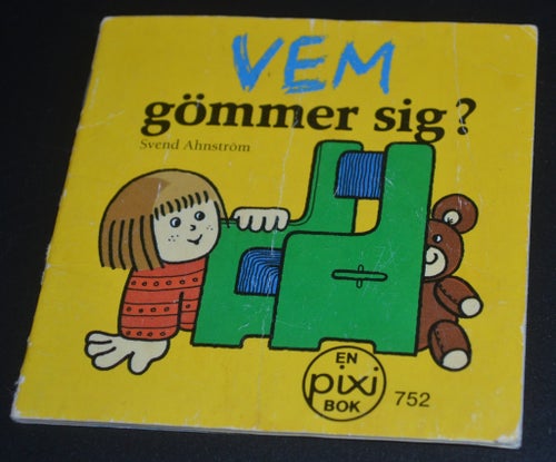 Äldre Pixi bok Vem gömmer sig?