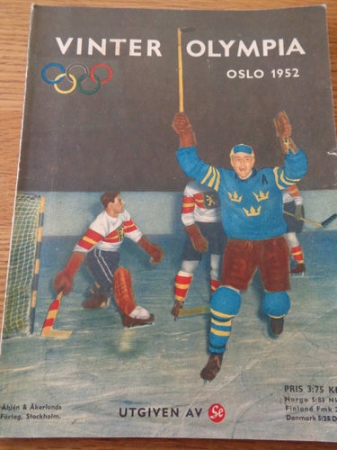 Olympia Vinter OS 1952 Oslo Tre Kronor Ishockey, Skridskor Hjalmar Andersen,