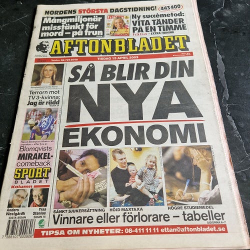 Aftonbladet Tidning från 2003