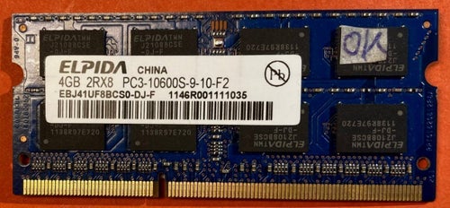 4 GB DDR 3 PC3-10600,DDR3 1333 Elpida. 100% ok. Vanligt 1,5 Volt.