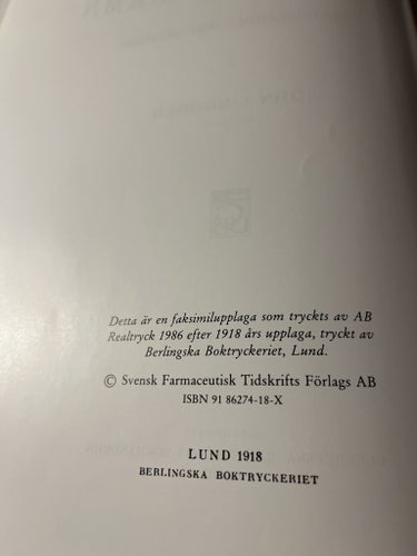 LÄKEMEDELS NAMN av JOHN LINDGREN LAURITZ GENTZ, 1918