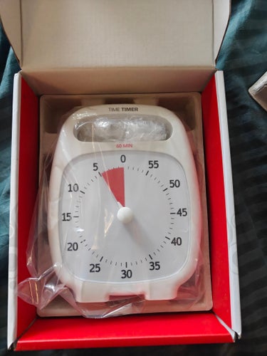 Time Timer PLUS 60 min visuell timer – vit, i originalkartong