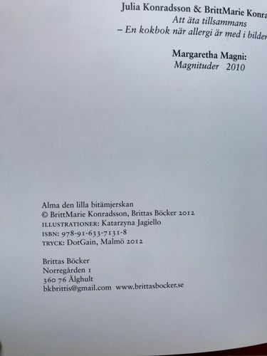 ALMA, DEN LILLA BITÄMJERSKAN Brittmarie Konradsson 2012