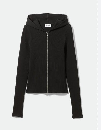 Weekday tight ribbed zip hoodie (ny utan lappar kvar)