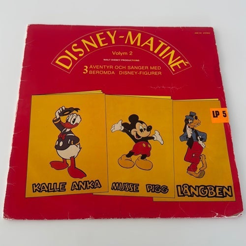 Disney-Matine Volym 2 LP med Kalle Anka, Musse Pigg, Långben