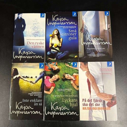 6 x Kajsa Ingemarsson - Bokpaket - Små citroner gula, den ryske vännen, Lyckans