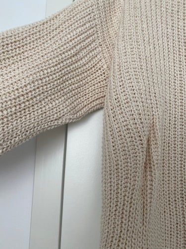 Zara beige stickat tröja, strl S