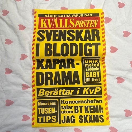 Löpsedel Kvällsposten 1977