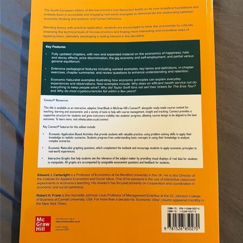 Microeconomics and Behaviour - Robert Frank och Edward Cartwright