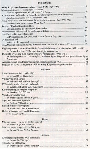 Svensk försvarspolitik 1965–1995 m.m. (Krigsvet 5/1996)