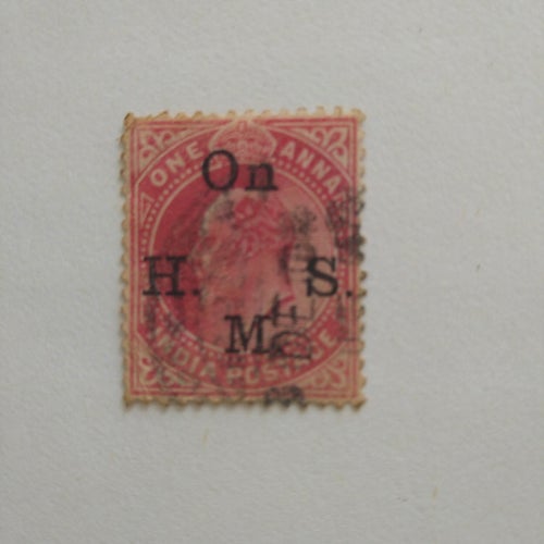 British India stamp one anna On HMS