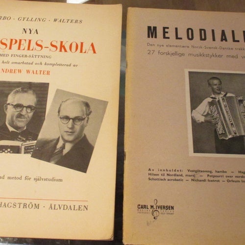 Dragspel, Dragspels- skola + Melodialbum, Noter, Calle Jularbo, Andrew Walter m