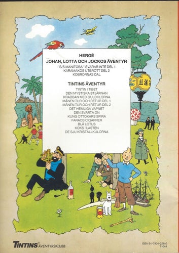 Tintin de sju kristallkulorna 1987 skick vf