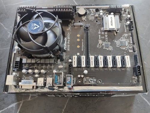 ASRock H110 Pro BTC+ Moderkort med Intel Celeron G3900T och Corsair 8GB DDR4 RAM