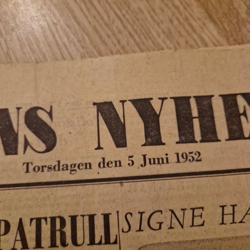 Dagens Nyheter tidning från 1952