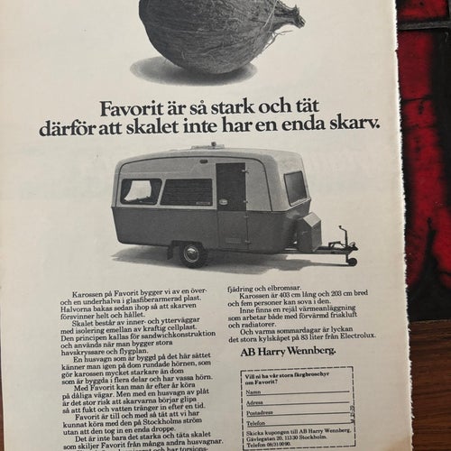 Favorit husvagn 1970 annons