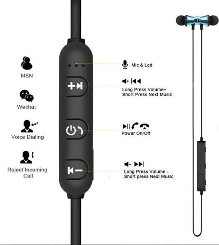 Bluetooth Headset Silver - Trådlösa hörlurar bluetooth Krom, laddkabel medföljer