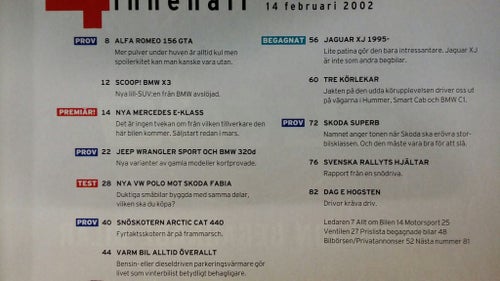 Teknikens Värld 4 2002: BMW 320d, Alfa 156 GTA, beg Jaguar XJ, Arctic Cat 440