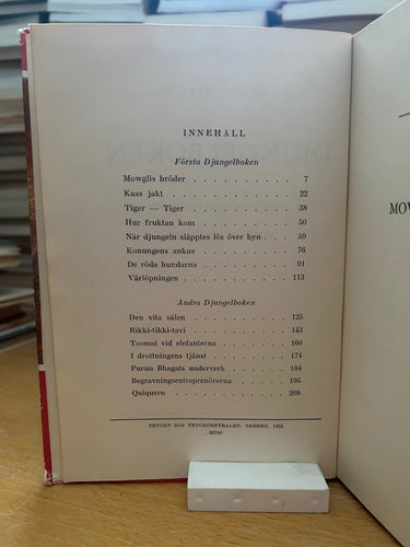 Djungelboken av Rudyard Kipling, bok, Very Fine plus, SM