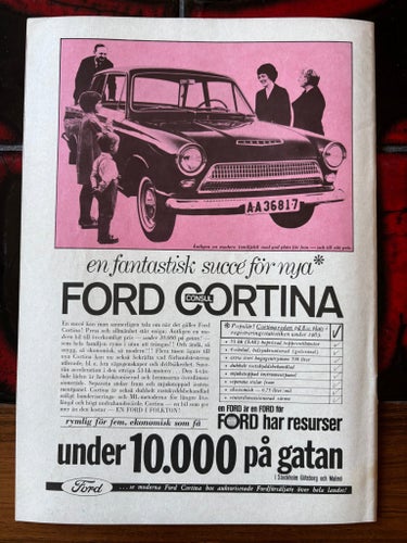 Ford Cortina 1963 annons