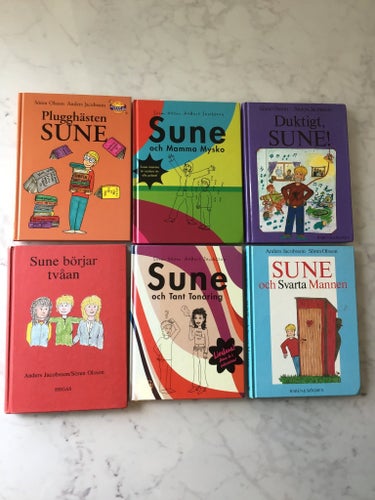 6 Sune böcker av Sören Olsson och Anders Jacobsson