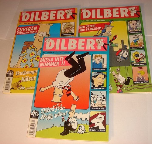 3 st DILBERT nr 1-3 2002 NYA OLÄSTA
