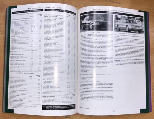 Försäljningsbroschyr Cadillac 1997 Competitive Comparison Guide