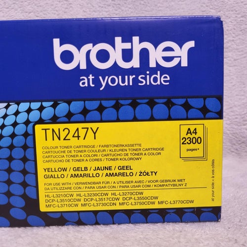 Brother 247 Yellow Gul Skrivarefärg Toner Färg TN247Y Oöppand Förseglad