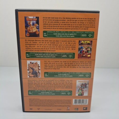 4x Familjefilm se titlar - Region 2, DVD-box, Svensk text, Fint skick
