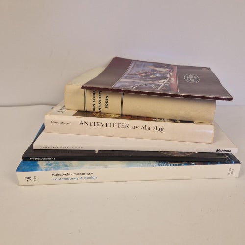 Parti böcker | Antikviteter | Auktionskataloger | Bukowskis | Probus | Design |