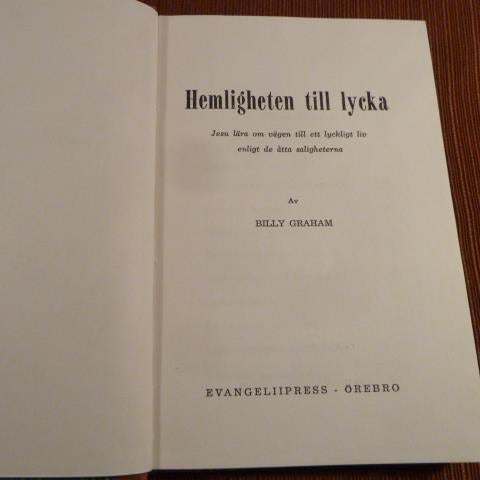 HEMLIGHETEN TILL LYCKA, B. GRAHAM, 1956,  BÖCKER