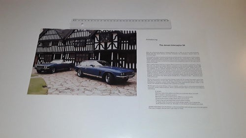 Jensen Interceptor S4 6 sid tryckt ? text engelska
