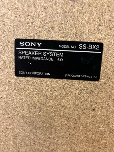 Sony SS-BX2 Högtalare