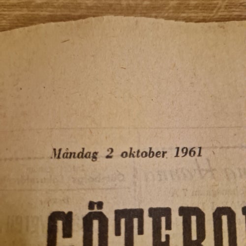 Göteborgs Handels- och Sjöfartstidning 2 oktober 1961