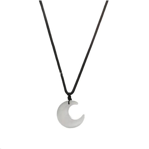 Halssmycke - Halvmåne - Vit - 60cm halsband