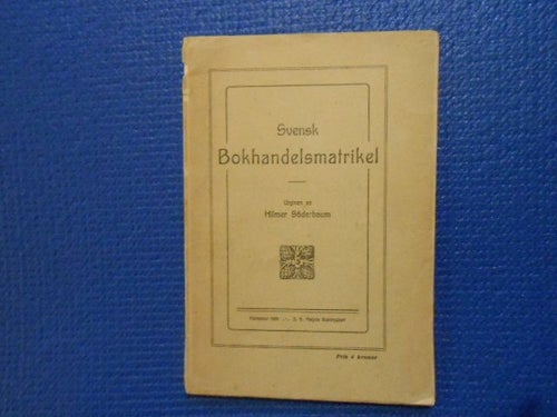 Svenskt Bokhandelsmatrikel 1909 Hilmer Söderbaum