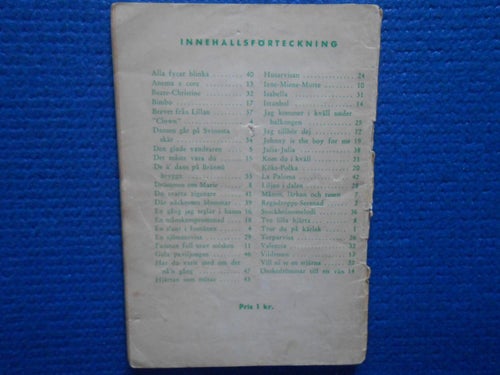 Toppschlager nr 1 svenska visförlaget 1954