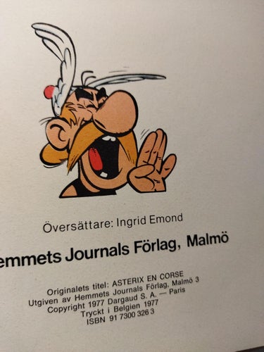 Asterixalbum nr 20 Asterix på Korsika. Tryckt 1977. Very Good plus