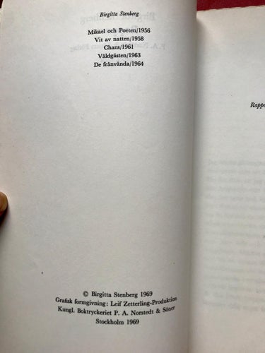 RAPPORT Birgitta Stenberg 1969
